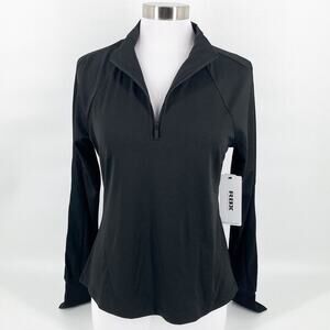 RBX Active Womens Black Quarter Zip Mock Neck Moisture Wicking Jacket M New
